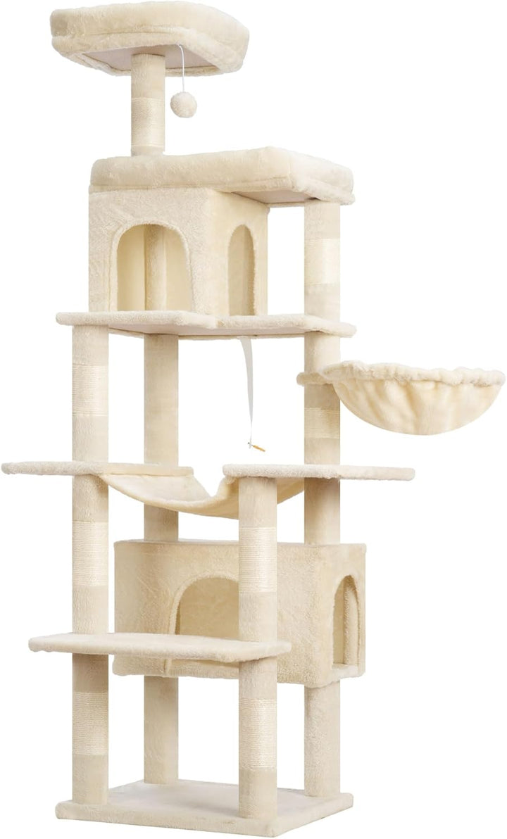 Heybly Kratzbaum, 178 cm Hoch, kratzsäule für Indoor Katzen, Mehrstöckiger Katzenkratzbaum mit 8 Kra