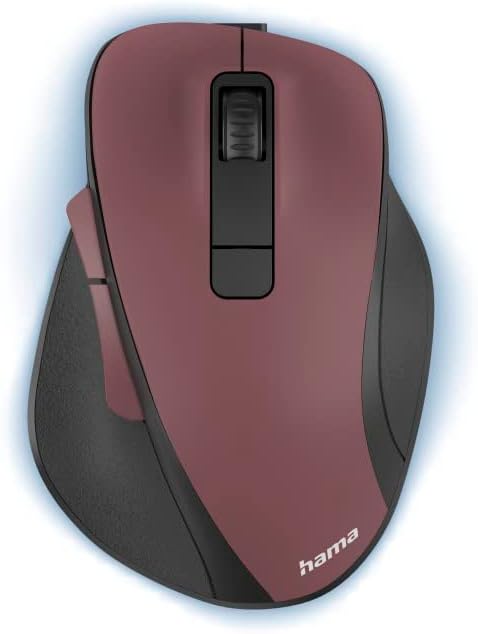 Hama ergonomische Maus (Funkmaus, 6 Tasten, 2,4GHz, BlueWave, 800/1200/1600dpi, optische Maus kabell