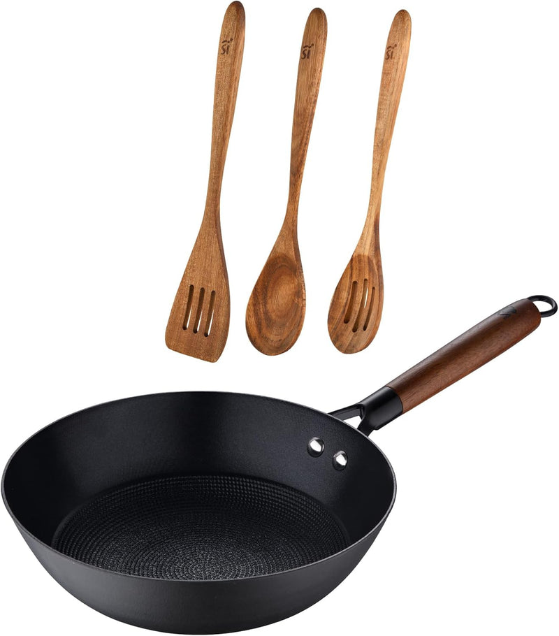 MasterPRO Set Wok + Utensilios ODIN MP 24 cm | 3 Gadgets Schwarz, 24 cm | 3 Gadgets Schwarz