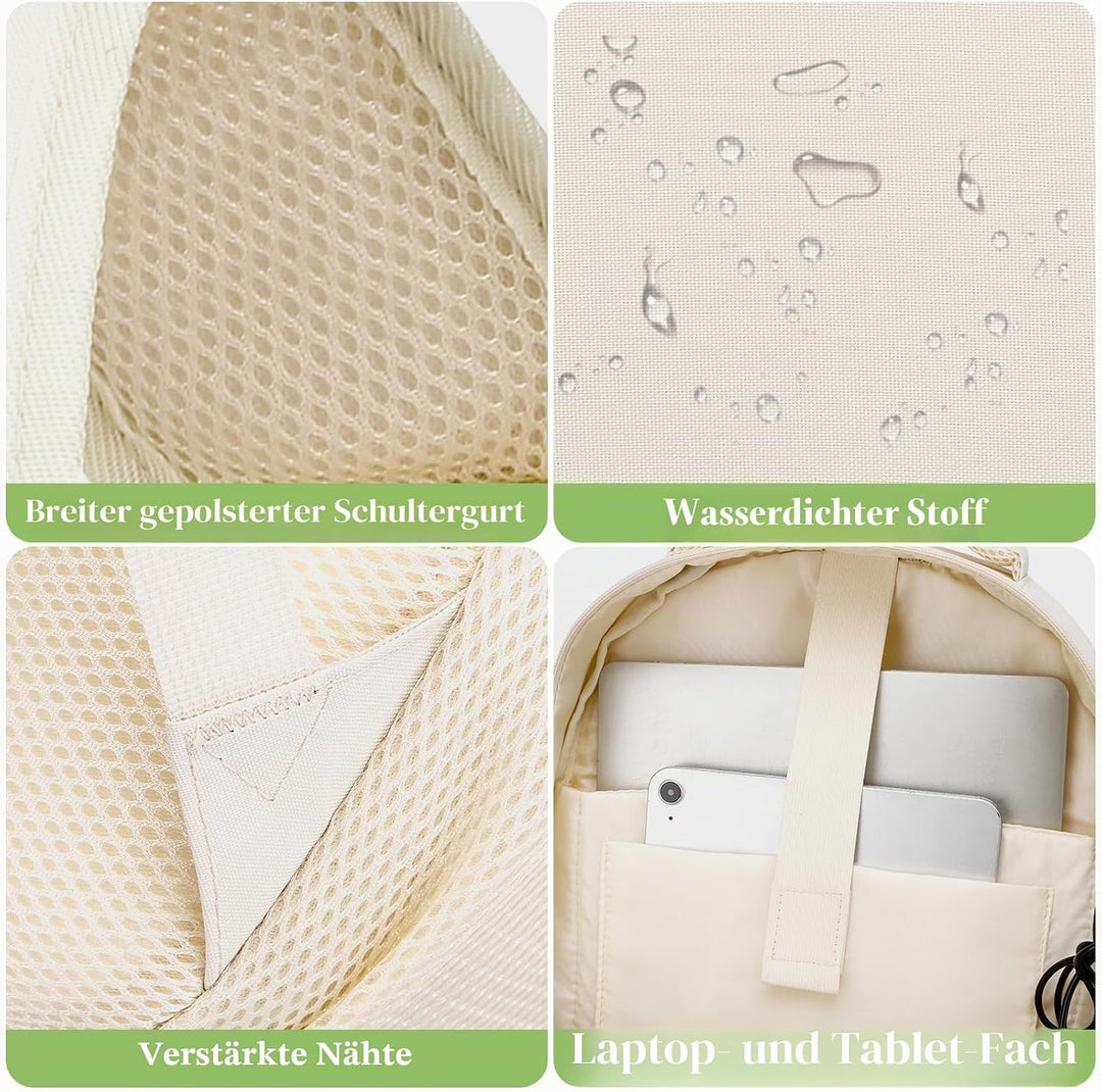 Rucksack Laptop Damen 15,6 Zoll Schulrucksack Mädchen Teenager Schultasche Frauen für Schule Uni Rei