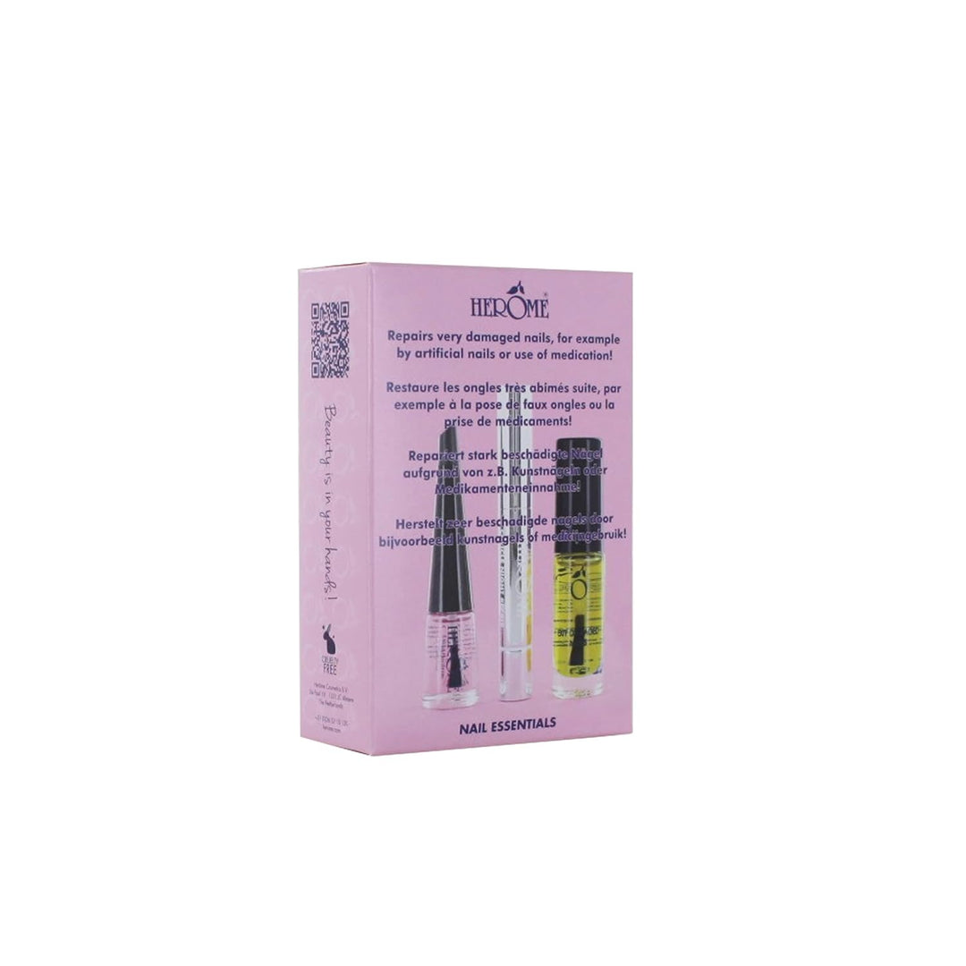 Herome 3-in-1 Maniküre Set mit Nagelhärter & Nagelöl -1 set- verstärkt beschädigten Nägel (Nail Esse