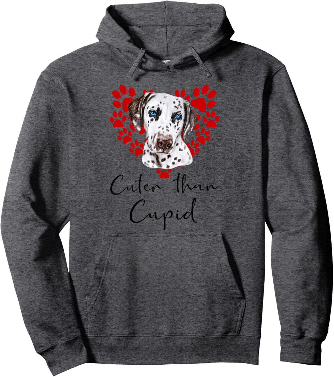 Dalmatiner Cuter Than Cupid Hunde Valentinstag Pullover Hoodie