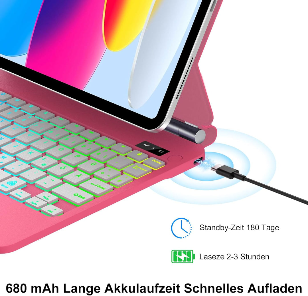 IVEOPPE Magic Keyboard für iPad 10. Generation und Zoll A16 (2025), magnetisches Friswebendes Design