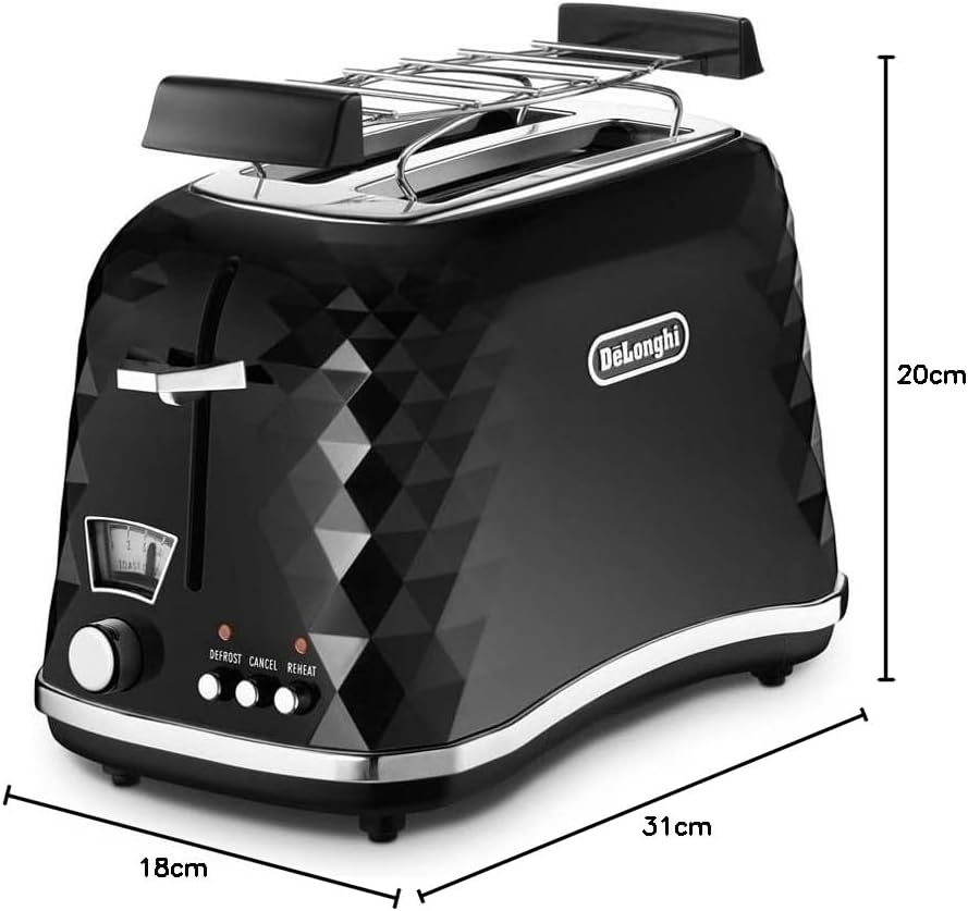 Delonghi CTJ 2103.BK Brillante Toaster (900 Watt) schwarz Schwarz Single, Schwarz Single