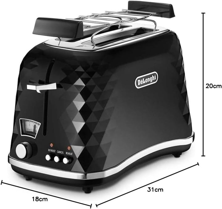 Delonghi CTJ 2103.BK Brillante Toaster (900 Watt) schwarz Schwarz Single, Schwarz Single