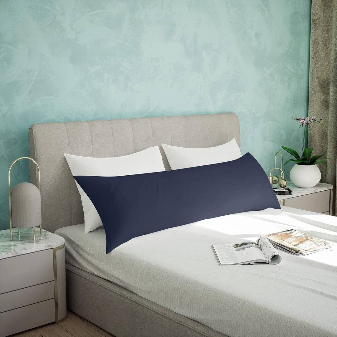 Utopia Bedding Seitenschläferkissen Körperkissen Schwangerschaftskissen | 40x145 cm Blau Bezug aus w