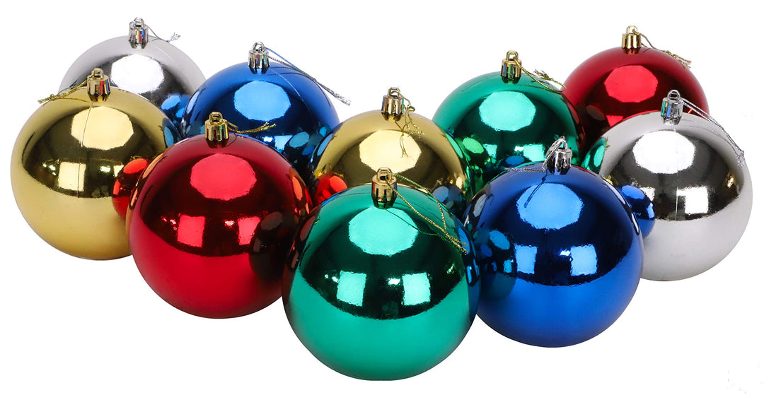 Toyland® 10 extra grosse Christbaumkugeln in 100 mm Farbe - Christbaumschmuck (Sortiert), Sortiert