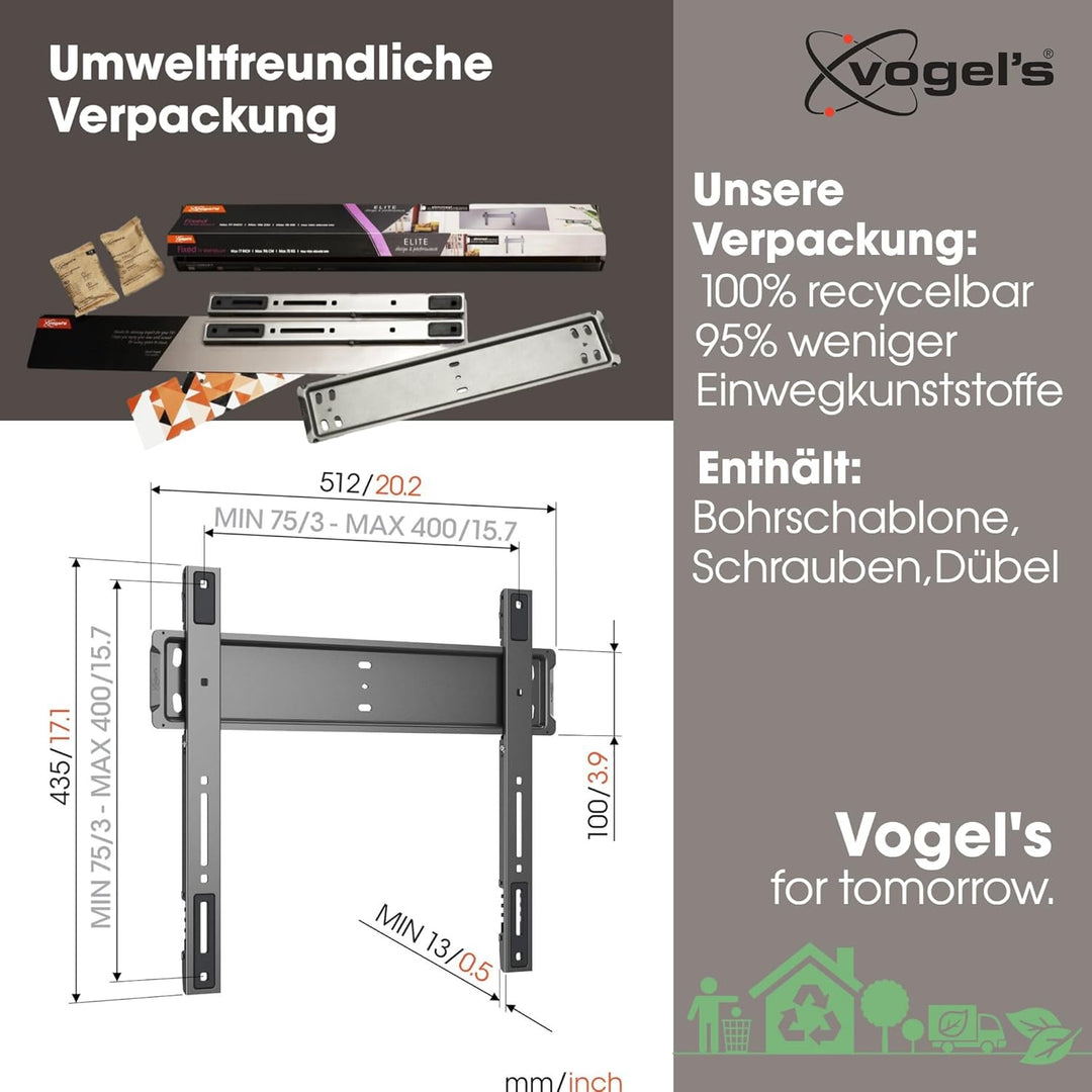 Vogel's TVM 5505 – Ultraflache TV-Wandhalterung mit einzigartigem GuidanceSystem™ Einhängemechanismu