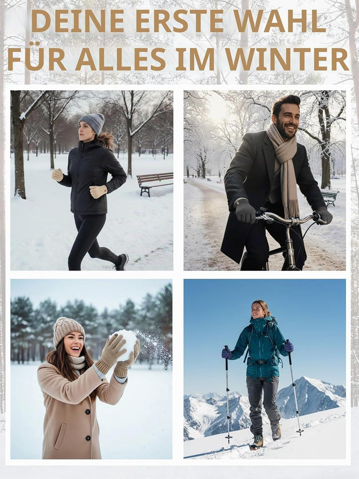 Winterhandschuhe für Damen Herren Touchscreen Thermohandschuhe mit Warme Fleecefutter für Kaltes Wet