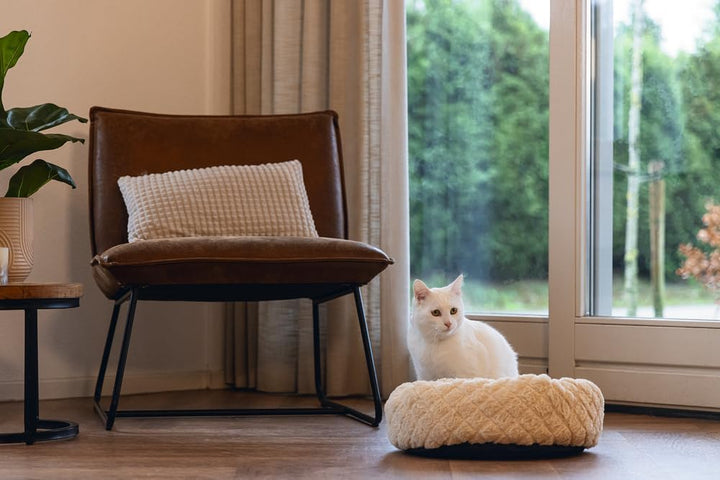 Beeztees Levisa, Katzenbett, Plüsch, beige, 43x43x13 cm, Beige
