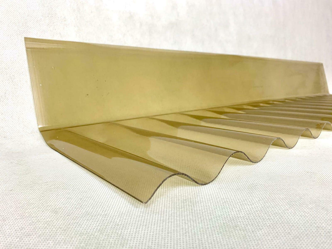 PVC Sinus Wellplatte 76/18 Wandanschluss in Bronze - Breite: 1106 mm Profilseite: 245 mm Glatte Seit