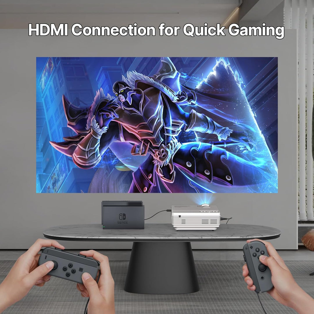 Sunys Bluetooth Mini Beamer, 10000 Lux 1080P HD Full Tragbarer Projektor, LED Heimkino Video Beamer