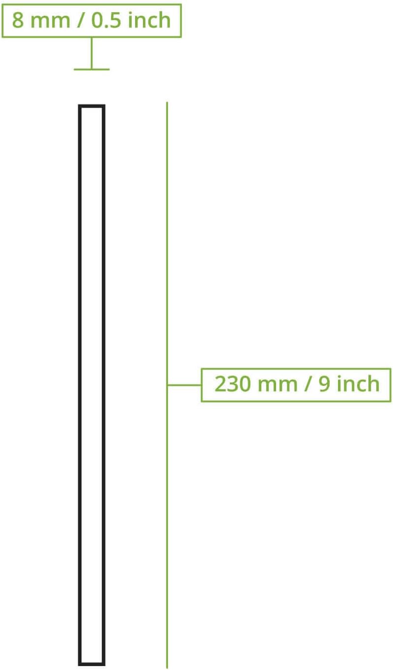 BIOZOYG Jumbo Papier Trinkhalme 23cm Strohhalm 8mm Ø I Trinkhalm biologisch abbaubar I schwarze Stro