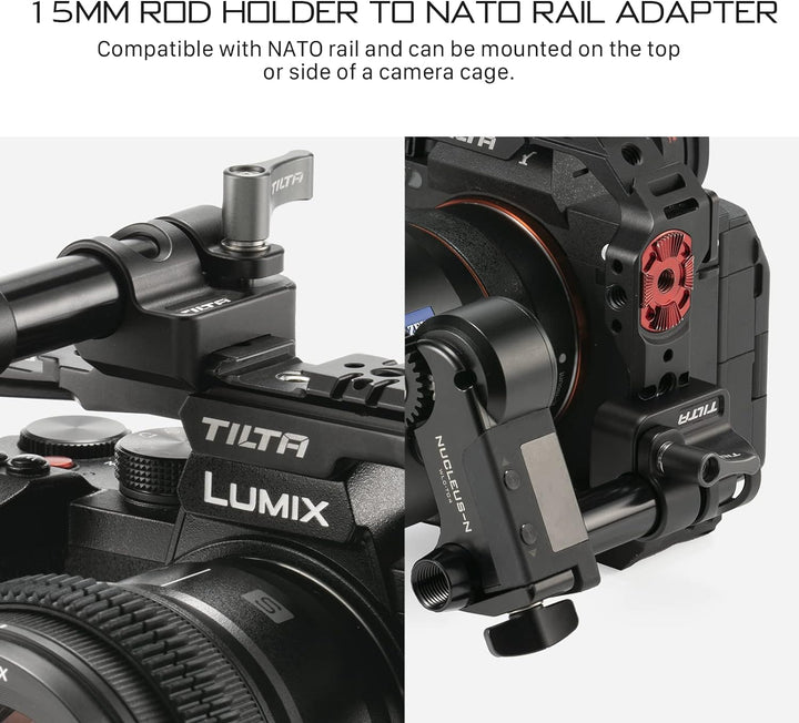 TILTA 15mm Rod Holder to Adapter 15mm Rutenhalter auf NATO-Adapter, 15mm Rutenhalter auf NATO-Adapte
