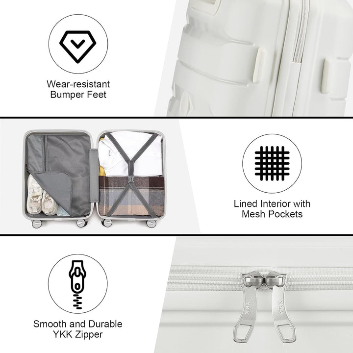 Sea choice Hartschalen Koffer Trolley Erweiterbar Kabinen Handgepäck 100% PP Leicht Reisekoffer mit