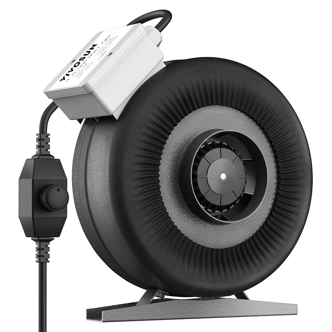 VIVOSUN Rohrventilator 100mm Abluftventilator 345m³h Rohrlüfter mit Variabler Drehzahlregler für Gro