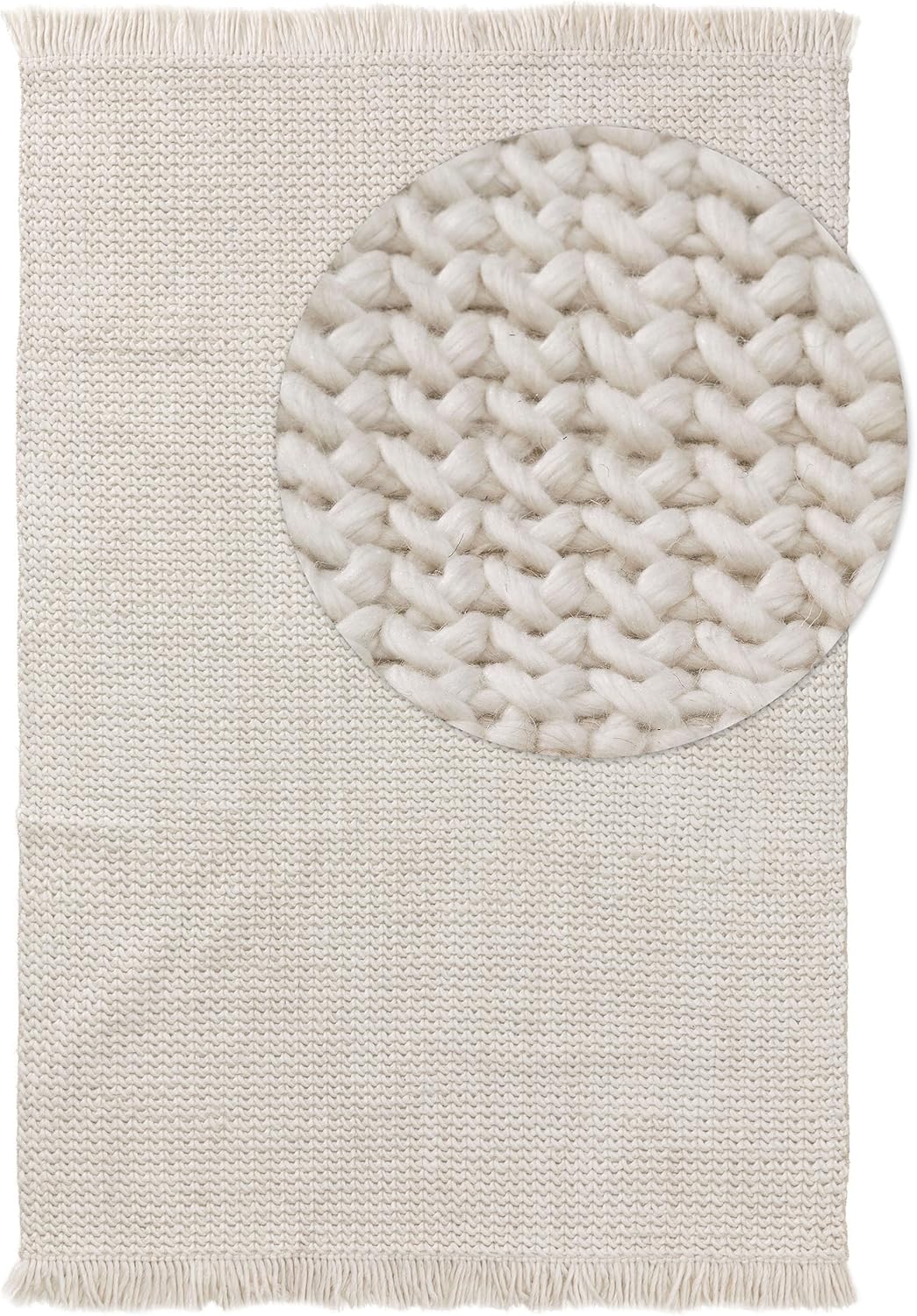 benuta Pure Wollteppich Velma - Wolle handgewebt - Rechteckig & im Style:  Geometrisch, Zickzack, Bo
