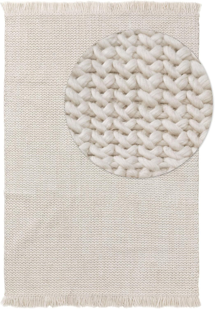 benuta Pure Wollteppich Velma - Wolle handgewebt - Rechteckig & im Style:  Geometrisch, Zickzack, Bo
