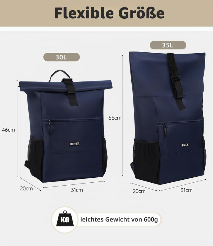 DEWUR 35L Thermo Rücksack Kühlrücksack Kühltasche Wasserdichter Picknickrücksack mit Flaschenöffner