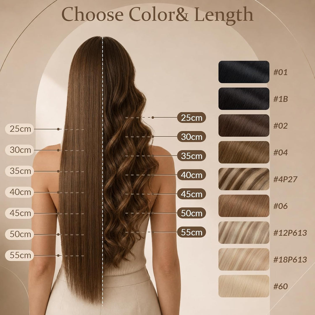 Rich Choices Clip in Extensions Echthaar Extensions Clip in Haarverlängerung Echthaar Remy Human Hai