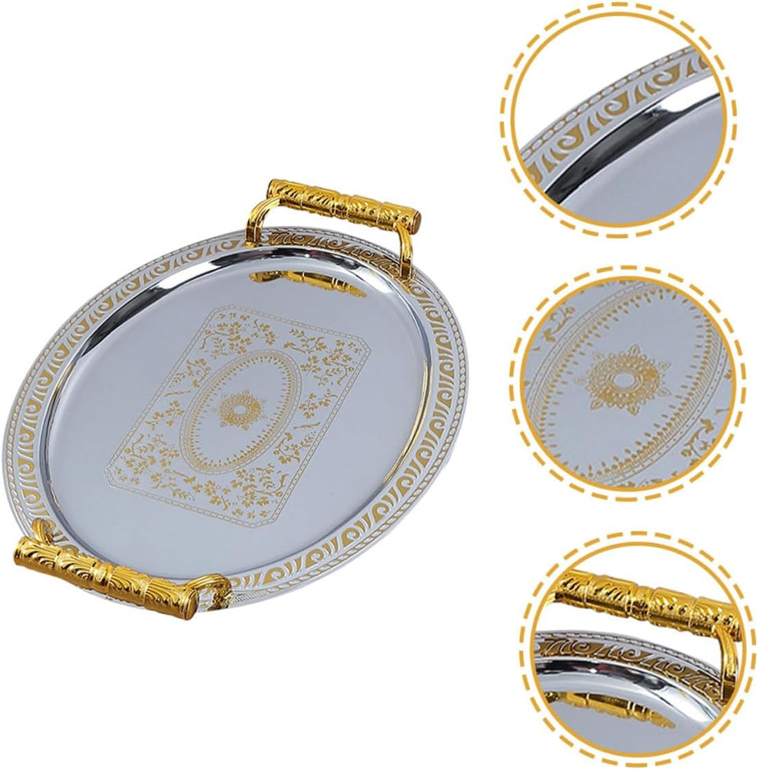 TOYANDONA Oval Serviertablett aus Edelstahl für Küche und Haushalt Speiseteller als Accessoire für G