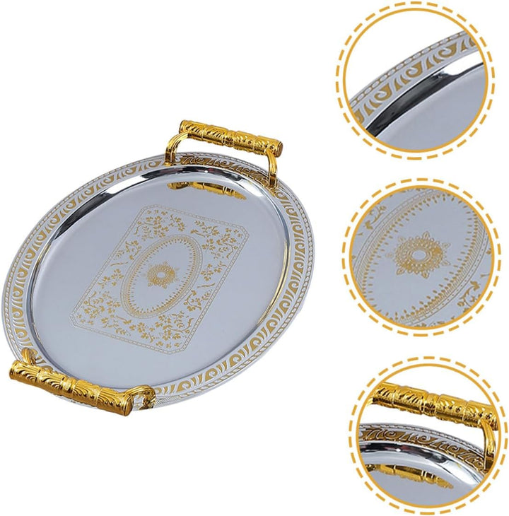 TOYANDONA Oval Serviertablett aus Edelstahl für Küche und Haushalt Speiseteller als Accessoire für G