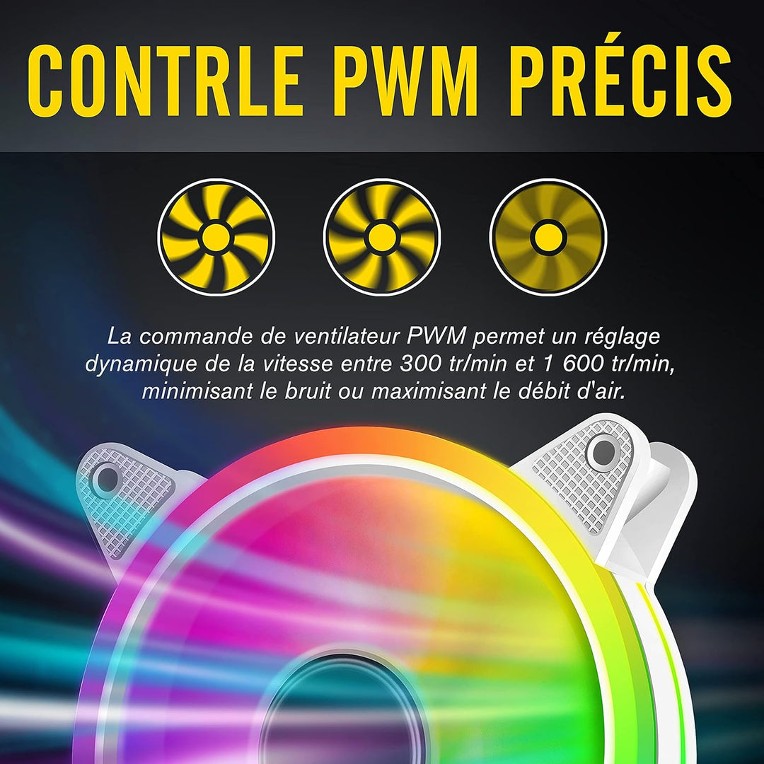 EZDIY-FAB Moonlight Lüfter 120 mm RGB PWM mit RGB PWM Fan Hub,5 V Motherboard SYNC,ARGB Lüfter für C