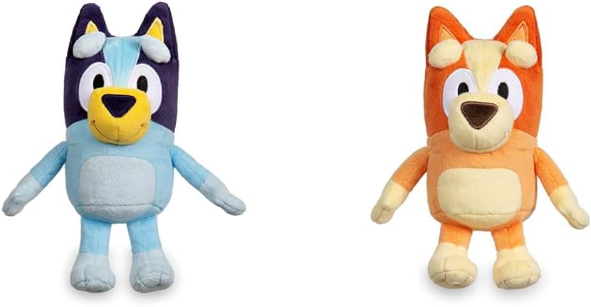 Bluey weiches Plüschtier, ca. 20 cm, mit Details wie im Cartoon & Giochi Preziosi Bingo Plüschtier,