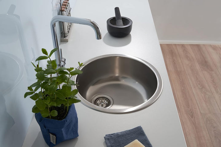 Respekta Portland Edelstahl Spülbecken / 1 Becken Einbauspüle in ‎44.6 x 44.6 x 20.5 cm/Edelstahlspü