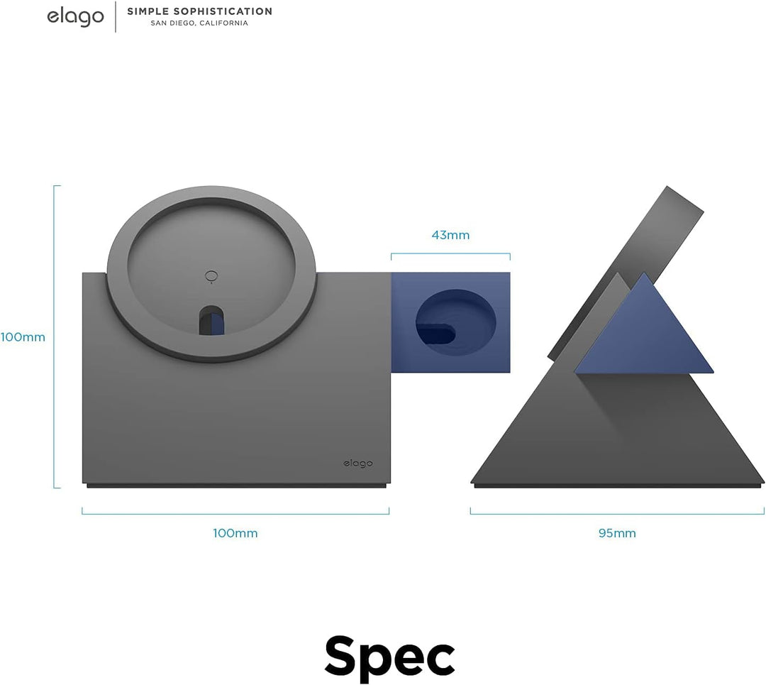 elago MS5 Duo Ladestation Kompatibel mit MagSafe Ladegerät,Kompatibel mit iPhone 15, 14, 13, 12 Seri