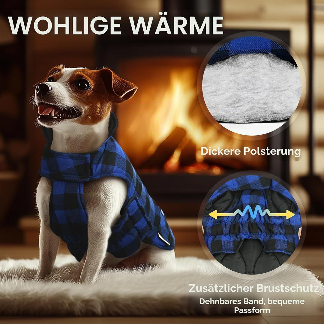 VIVAGLORY Softjoy Hundemantel, Wintermantel mit Bauchschutz, Hundejacke für Winter & Weihnachten, Wa