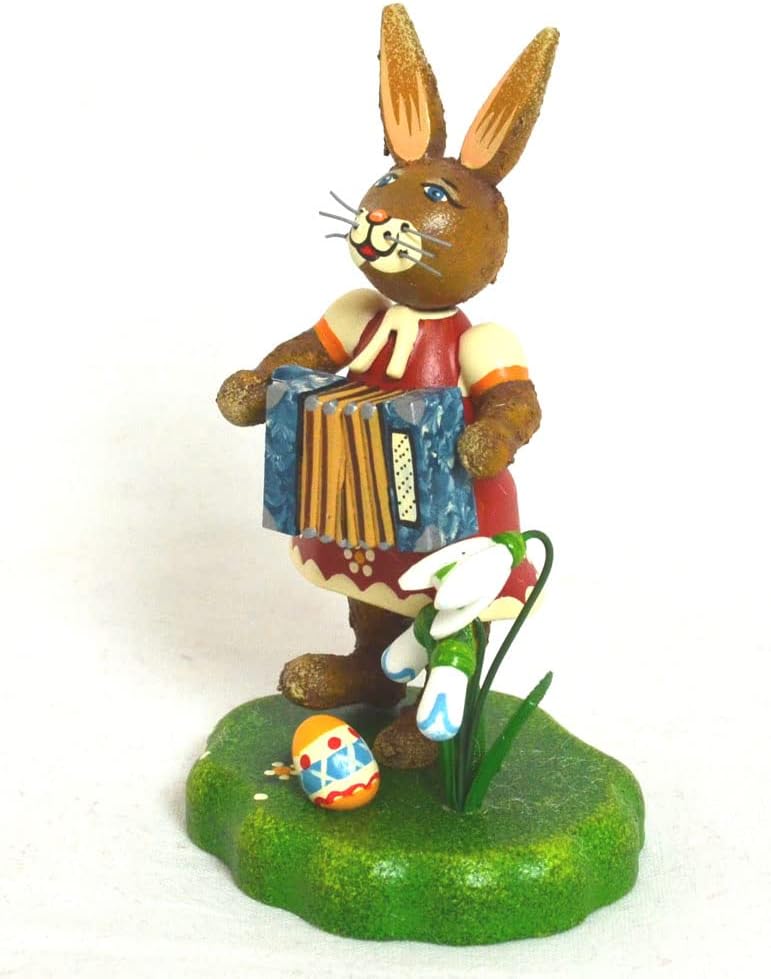 Hubrig Hasenmusikantin, Mädchen mit Akkordeon, Höhe etwa 9 cm