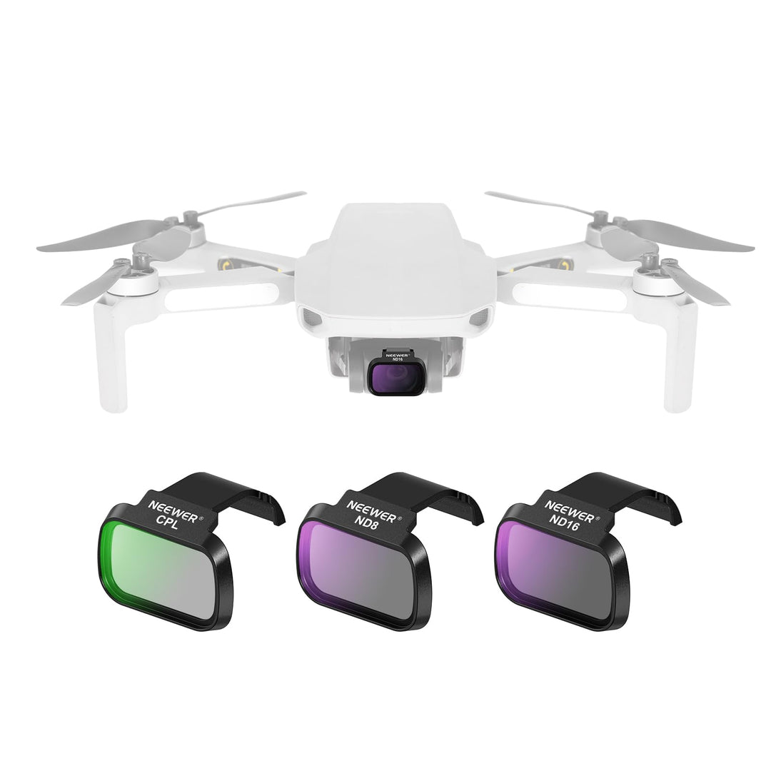 NEEWER ND Filter Set kompatibel mit DJI Mini 4K/2 SE/SE/2/Mavic Mini (3er Pack), CPL/ND8/ND16 Graufi