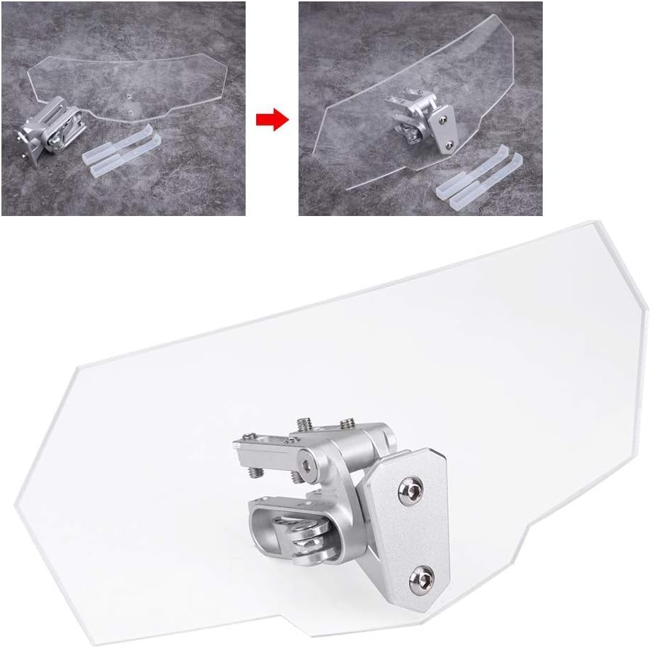 Clip-on Motorrad Windschutzscheibe, Universal Verstellbare Windschutzscheibe Windabweiser Clip-on Mo