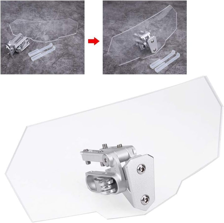 Clip-on Motorrad Windschutzscheibe, Universal Verstellbare Windschutzscheibe Windabweiser Clip-on Mo