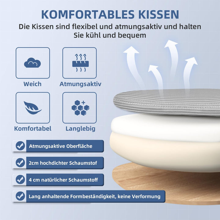 Bürostuhl Ergonomisch, Schreibtischstuhl mit Hochklappbaren Armlehnen, Einstellbarer Lendenstütze, H