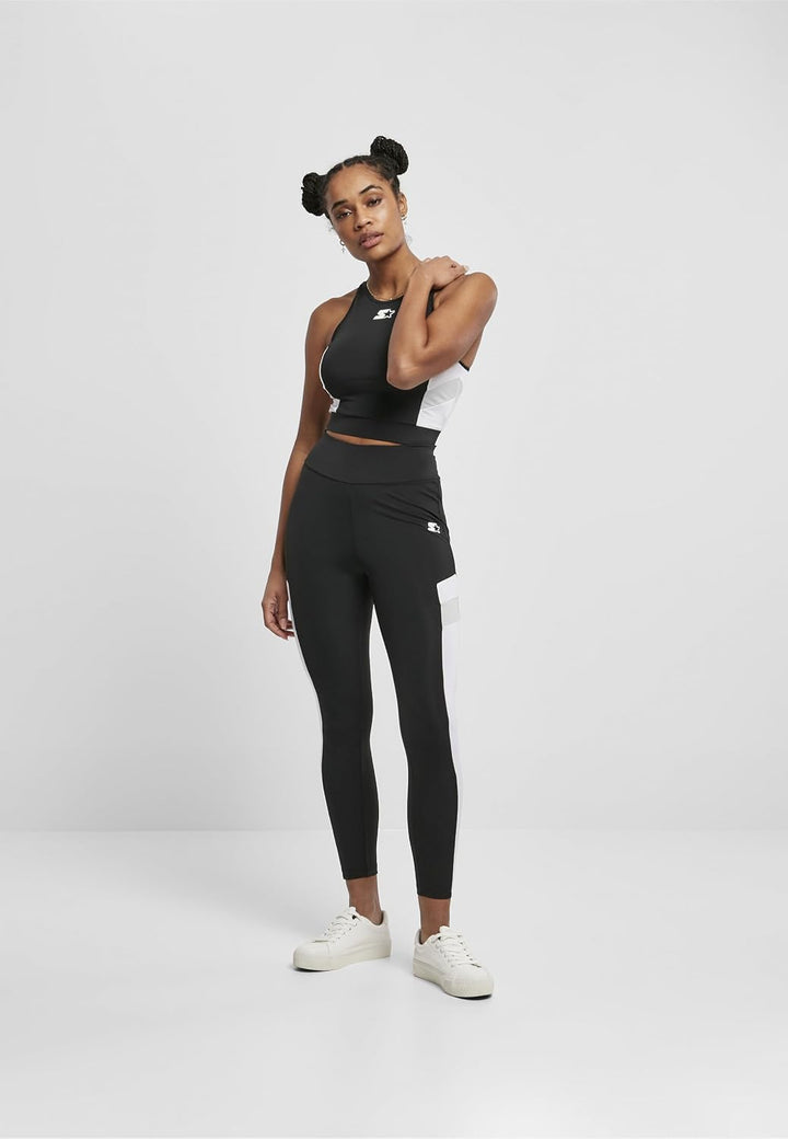 STARTER BLACK LABEL Damen Ladies Starter Highwaits Mesh Leggings S Black/White, S Black/White