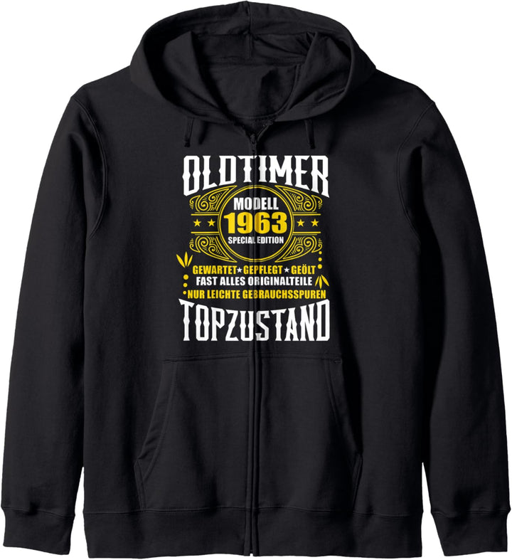57. Geburtstag Geschenk Oldtimer Topzustand Jahrgang 1963 Kapuzenjacke