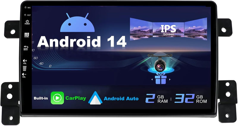 SXAUTO Android 12 IPS Autoradio Passt für Suzuki Grand Vitara (2005-2015) - Eingebaut Carplay/Androi