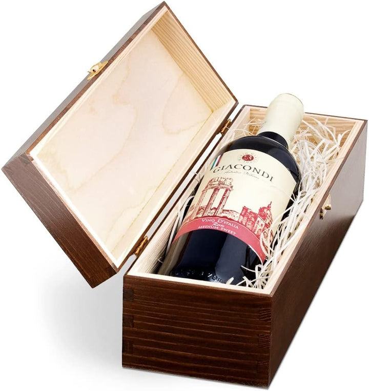 Maverton Weinbox mit Gravur - Holzbox mit Deckel - dekorative Weinkiste aus Kiefernholz - für Paare