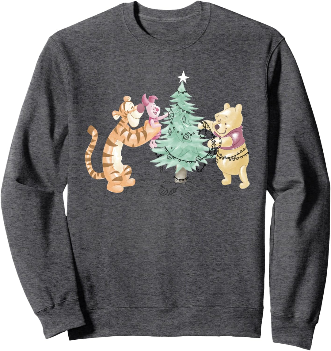 Disney Winnie The Pooh Trimming The Christmas Tree Sweatshirt