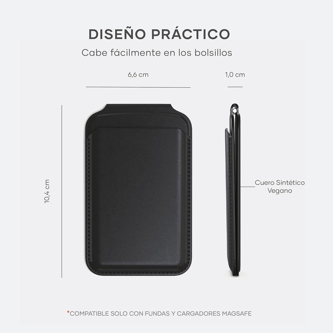 SATECHI Magsafe Wallet und Double Flap Stand mit Magnetfunktion, iPhone Wallet mit 4 Kartenfächern,