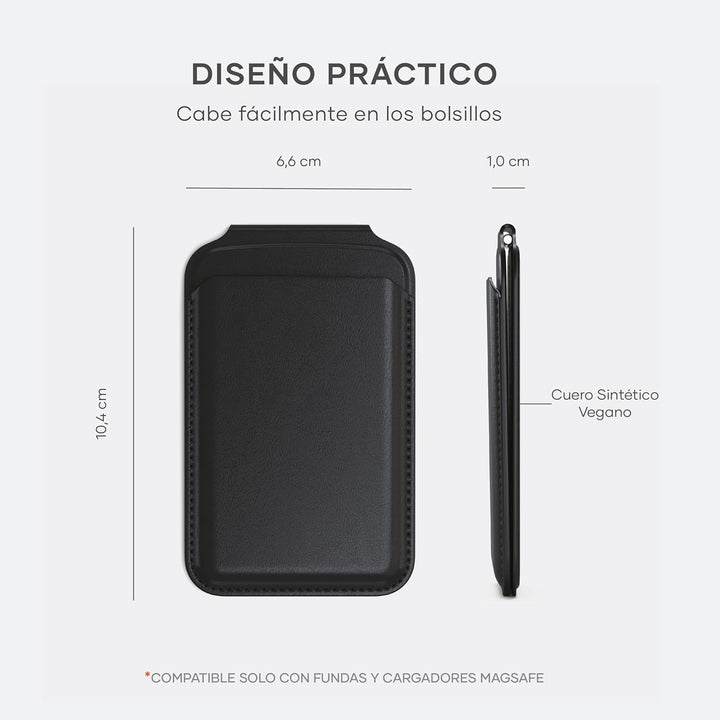 SATECHI Magsafe Wallet und Double Flap Stand mit Magnetfunktion, iPhone Wallet mit 4 Kartenfächern,