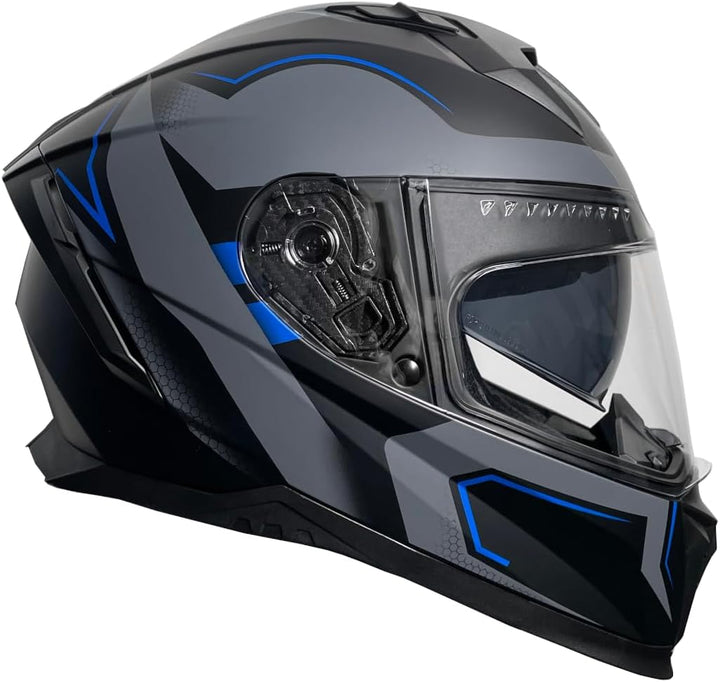 Rallox Helmets Integralhelm 510-3 schwarz/blau RALLOX Motorrad Roller Sturz Helm (XS, S, M, L, XL) G