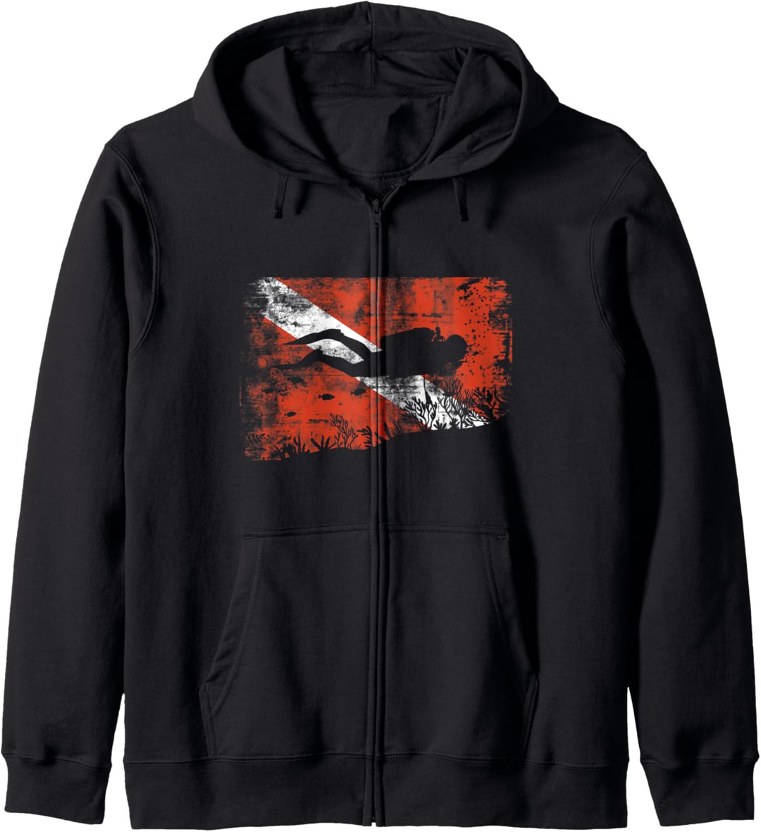 Taucher Tauchen Taucherflagge Michigan Gerätetauchen Tiefsee Kapuzenjacke