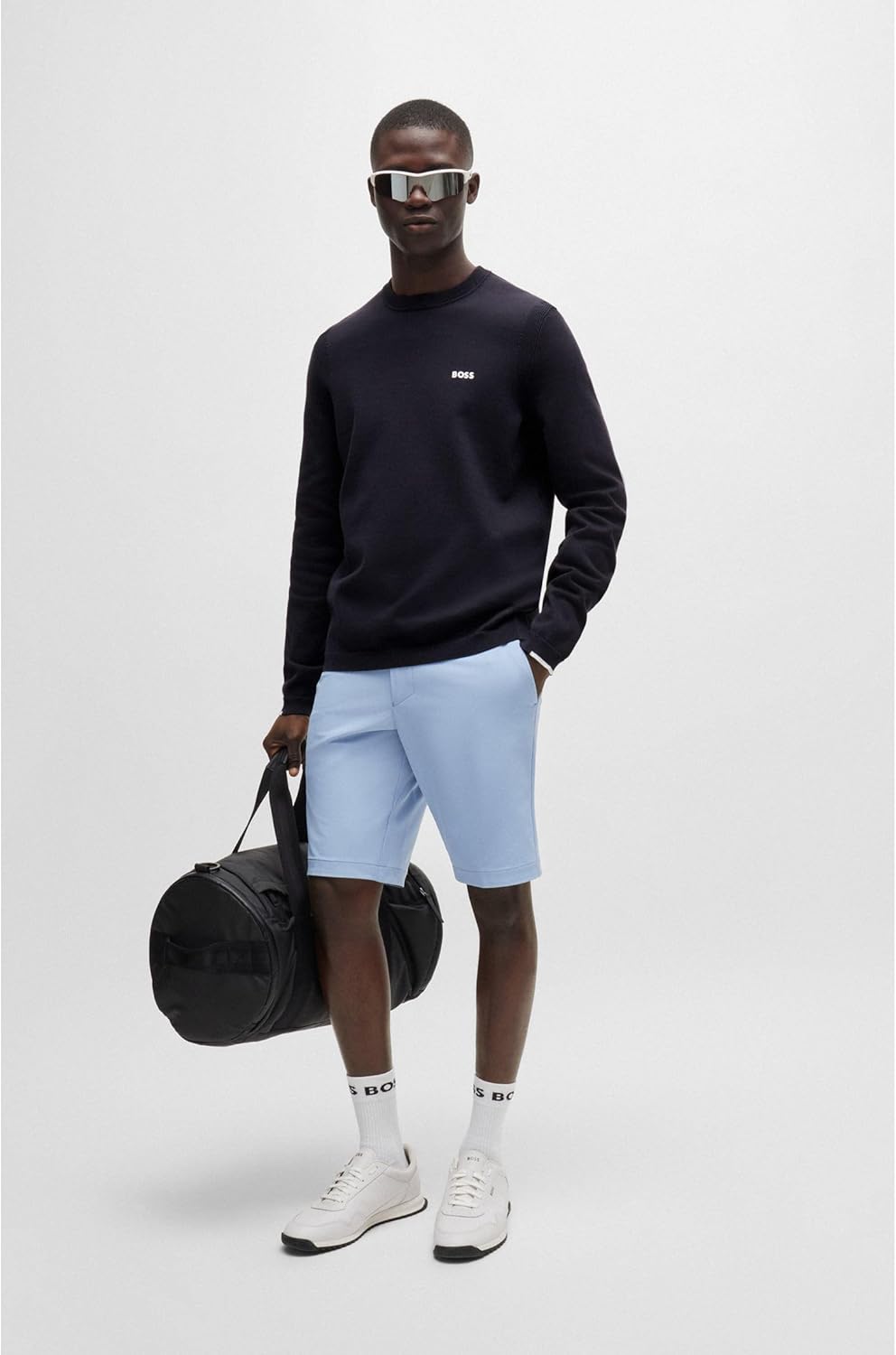 BOSS Herren Ever-X CN Regular-Fit Pullover aus Baumwoll-Mix mit Logo-Print L Dark Blue402, L Dark Bl