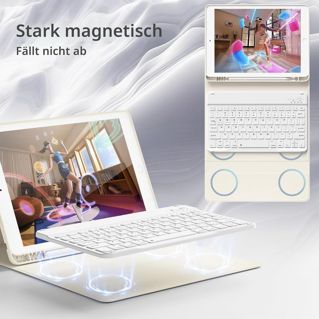 Tastatur Hülle für iPad 9. Generation / 8. Generation / 7.Generation 10,2 Zoll, Magnetisch Abnehmbar