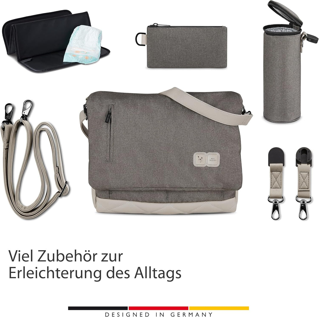ABC Design Wickeltasche Urban Diamond Edition - Crossbody Bag mit Baby Zubehör – Messenger Bag - gro