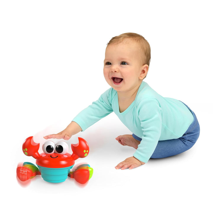 Bright Starts Rockin’ Crawling Crab, Krabbe Baby Spielzeug, Interaktives Krabbelspielzeug mit Musik