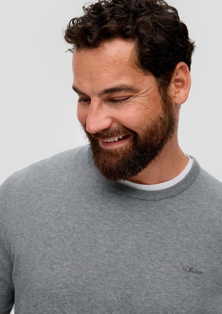s.Oliver Pullover mit Crew Neck Herren XXL Grau, XXL Grau